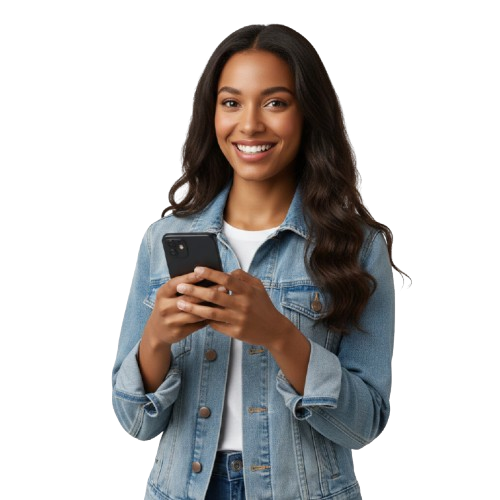 Empresária de confecção segurando produto acabado